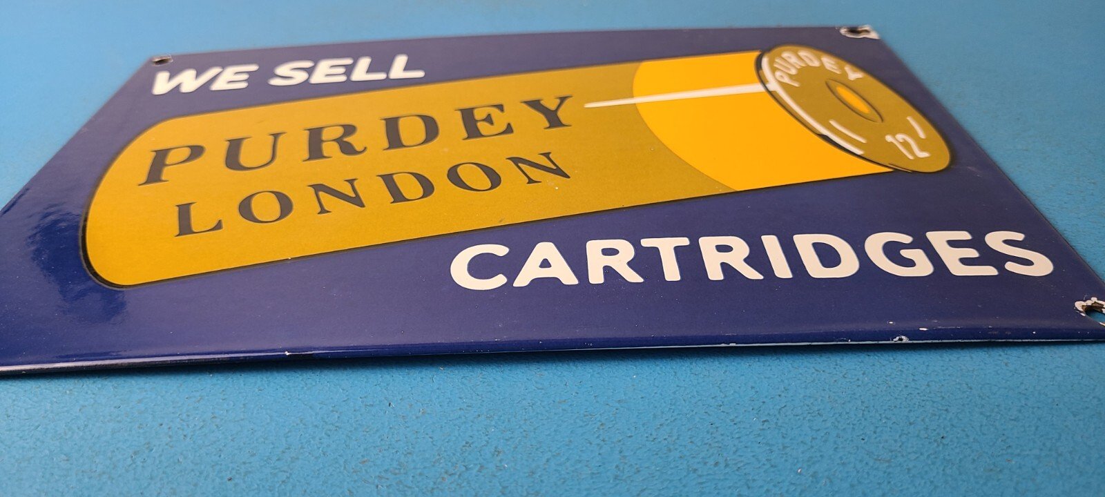 Vintage James Purdey Sign - Hunting Firearm Makers Shot Gun Gas Porcelain Sign - Image 11