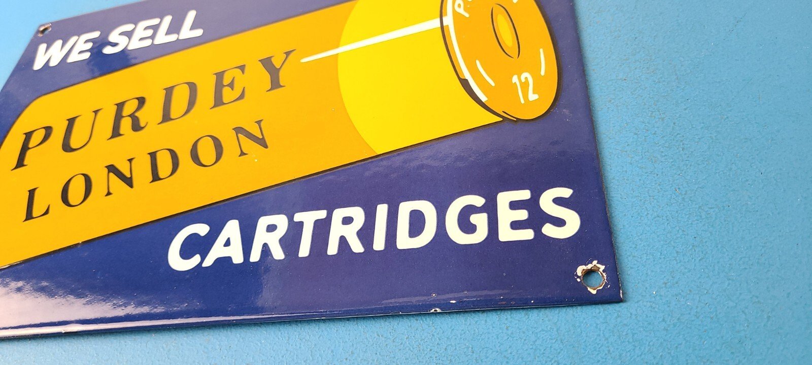 Vintage James Purdey Sign - Hunting Firearm Makers Shot Gun Gas Porcelain Sign - Image 10