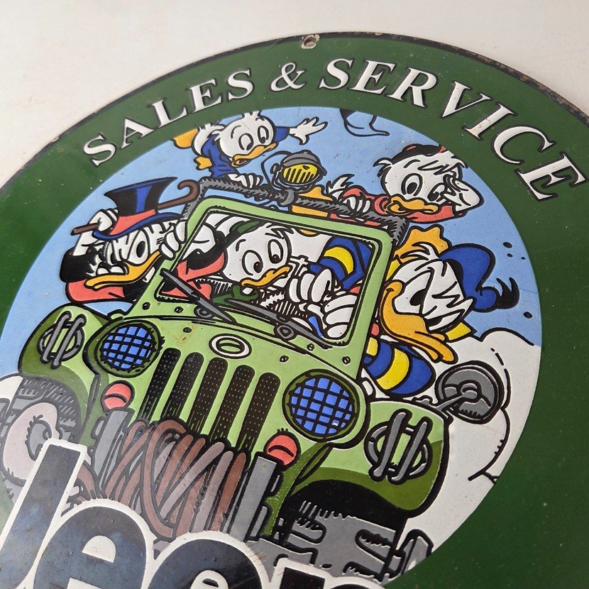 Vintage Jeep Porcelain Sign - Garage Shop Gas Service Station Pump Plate Sign - Image 12