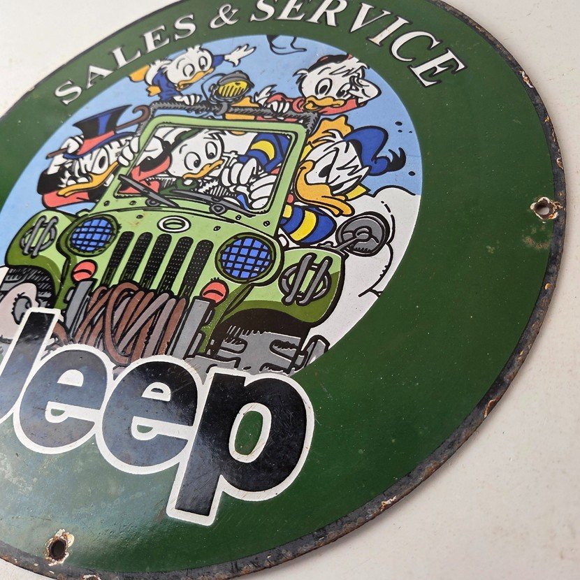 Vintage Jeep Porcelain Sign - Garage Shop Gas Service Station Pump Plate Sign - Image 13