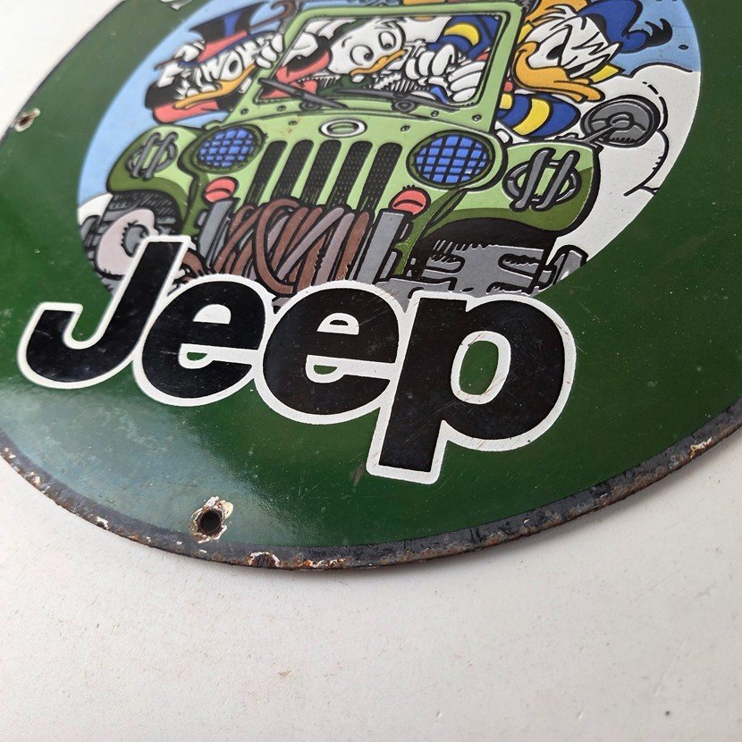 Vintage Jeep Porcelain Sign - Garage Shop Gas Service Station Pump Plate Sign - Image 14