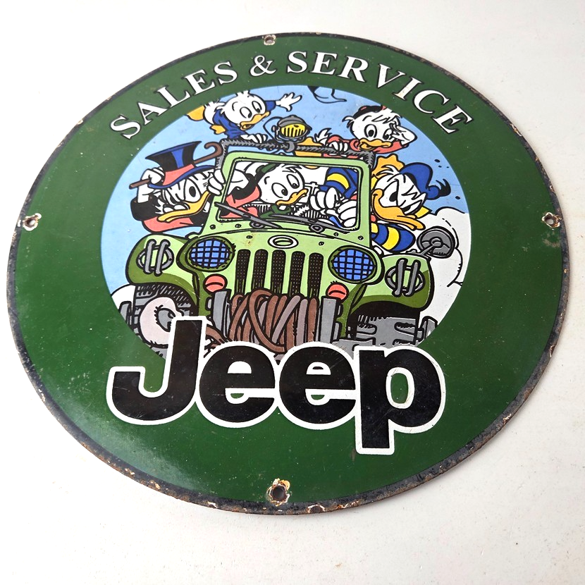 Vintage Jeep Porcelain Sign - Garage Shop Gas Service Station Pump Plate Sign - Image 15