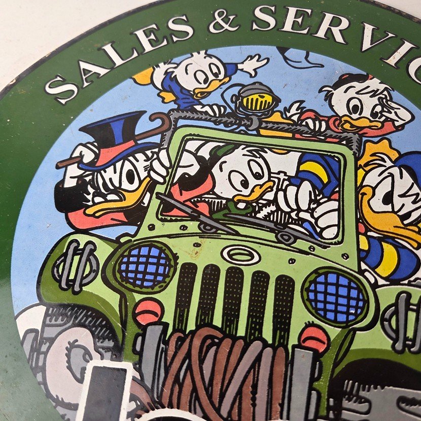 Vintage Jeep Porcelain Sign - Garage Shop Gas Service Station Pump Plate Sign - Image 3