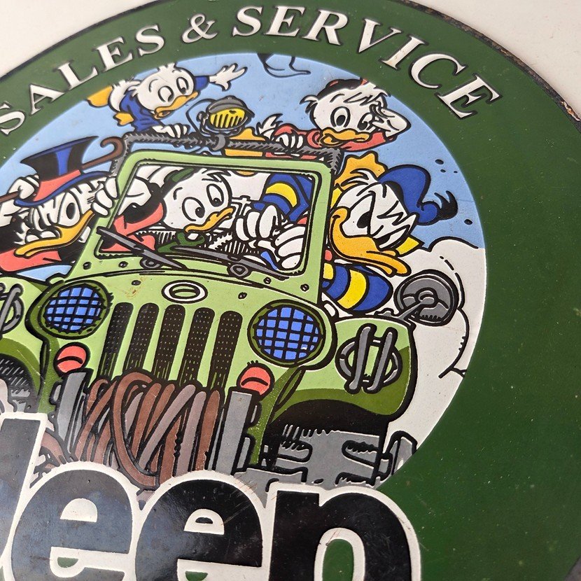 Vintage Jeep Porcelain Sign - Garage Shop Gas Service Station Pump Plate Sign - Image 4