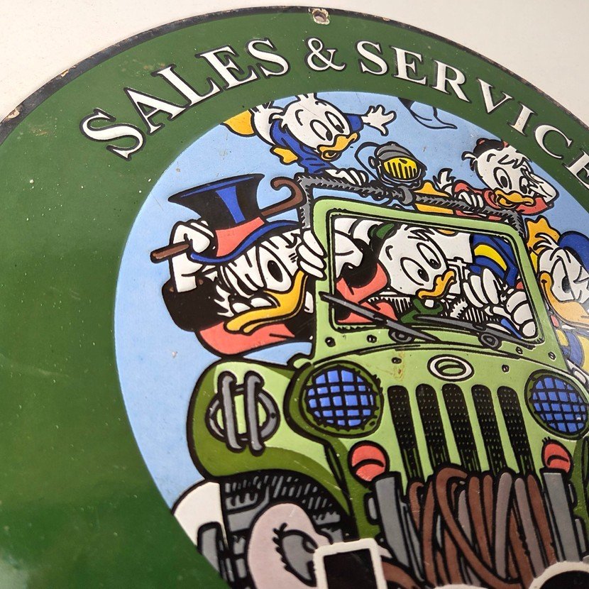 Vintage Jeep Porcelain Sign - Garage Shop Gas Service Station Pump Plate Sign - Image 5