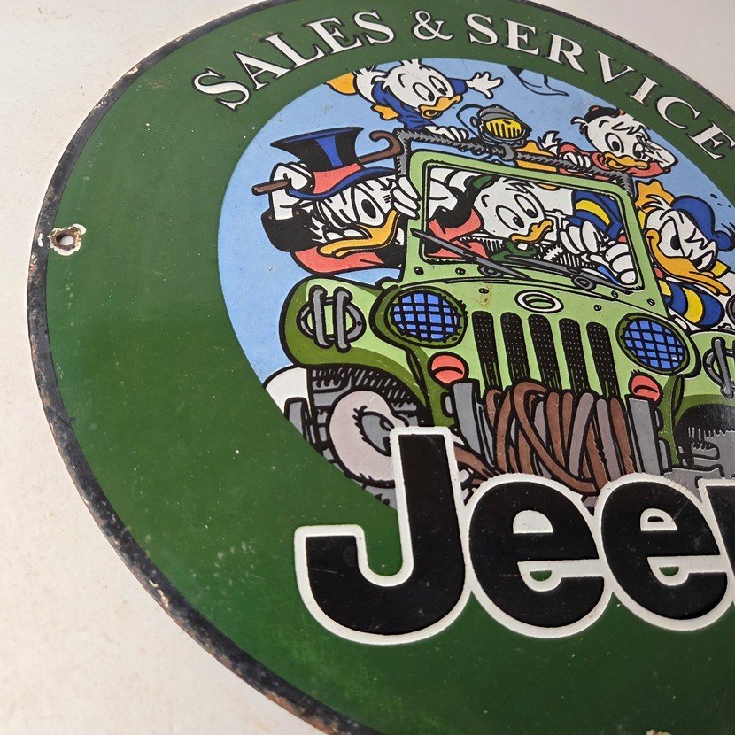 Vintage Jeep Porcelain Sign - Garage Shop Gas Service Station Pump Plate Sign - Image 6