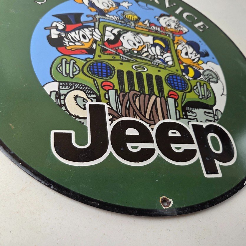 Vintage Jeep Porcelain Sign - Garage Shop Gas Service Station Pump Plate Sign - Image 11