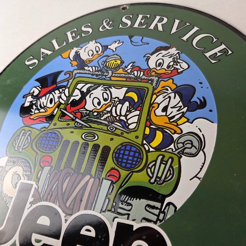 Vintage Jeep Porcelain Sign - Garage Shop Gas Service Station Pump Plate Sign - Image 12