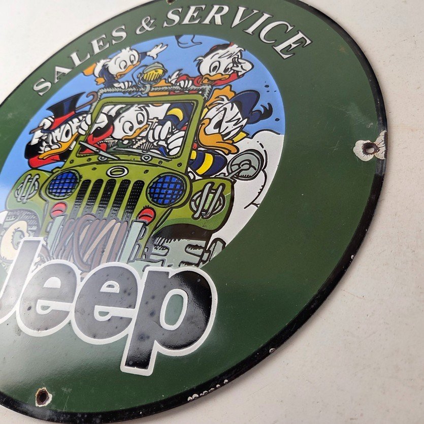 Vintage Jeep Porcelain Sign - Garage Shop Gas Service Station Pump Plate Sign - Image 13