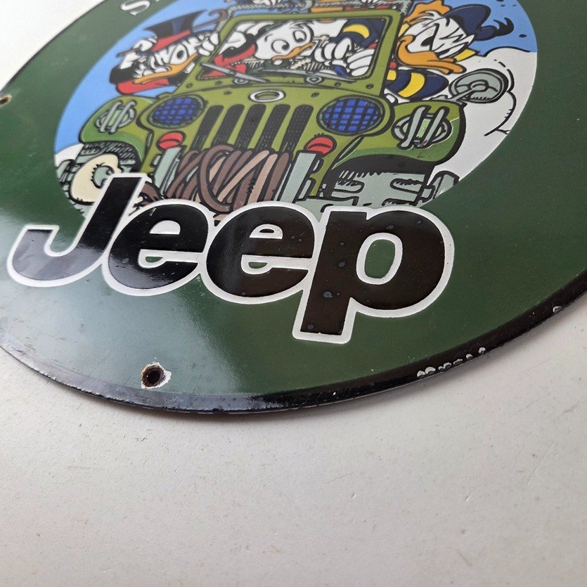Vintage Jeep Porcelain Sign - Garage Shop Gas Service Station Pump Plate Sign - Image 14