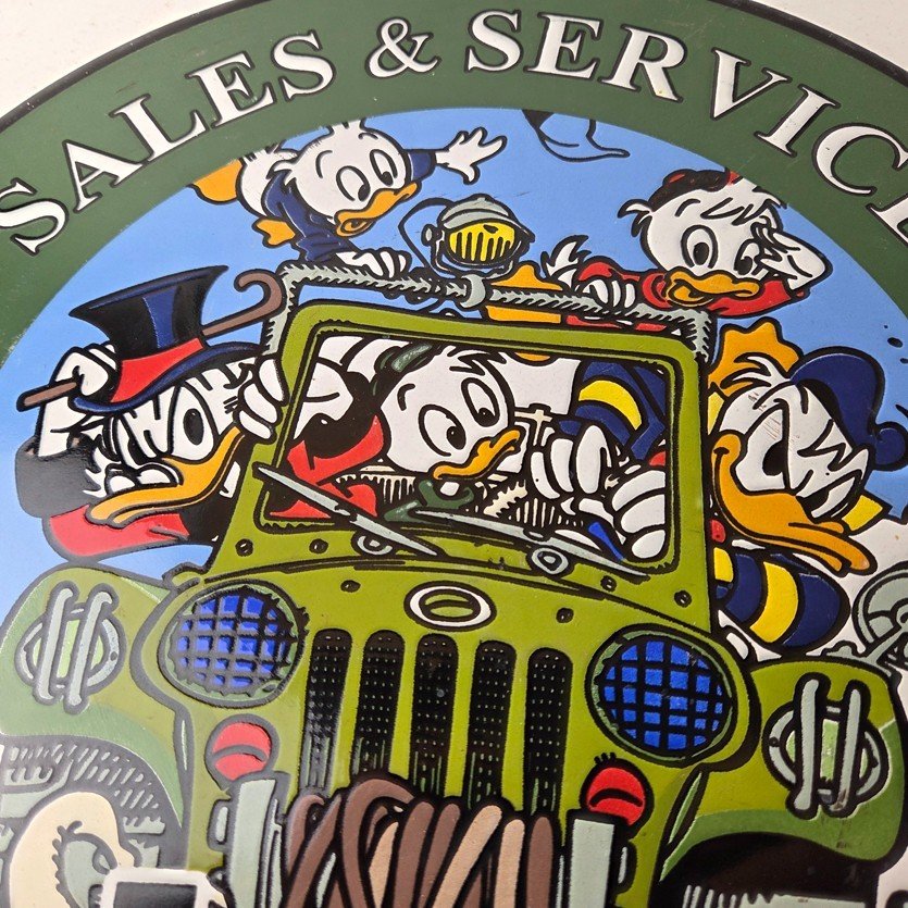 Vintage Jeep Porcelain Sign - Garage Shop Gas Service Station Pump Plate Sign - Image 3