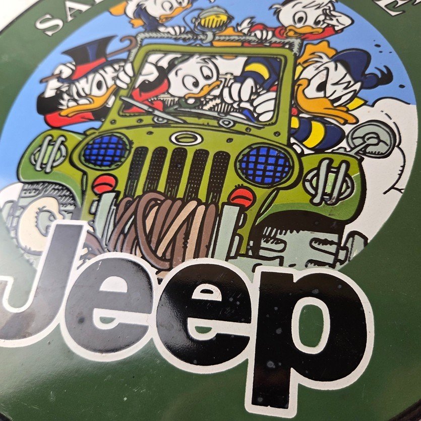 Vintage Jeep Porcelain Sign - Garage Shop Gas Service Station Pump Plate Sign - Image 4