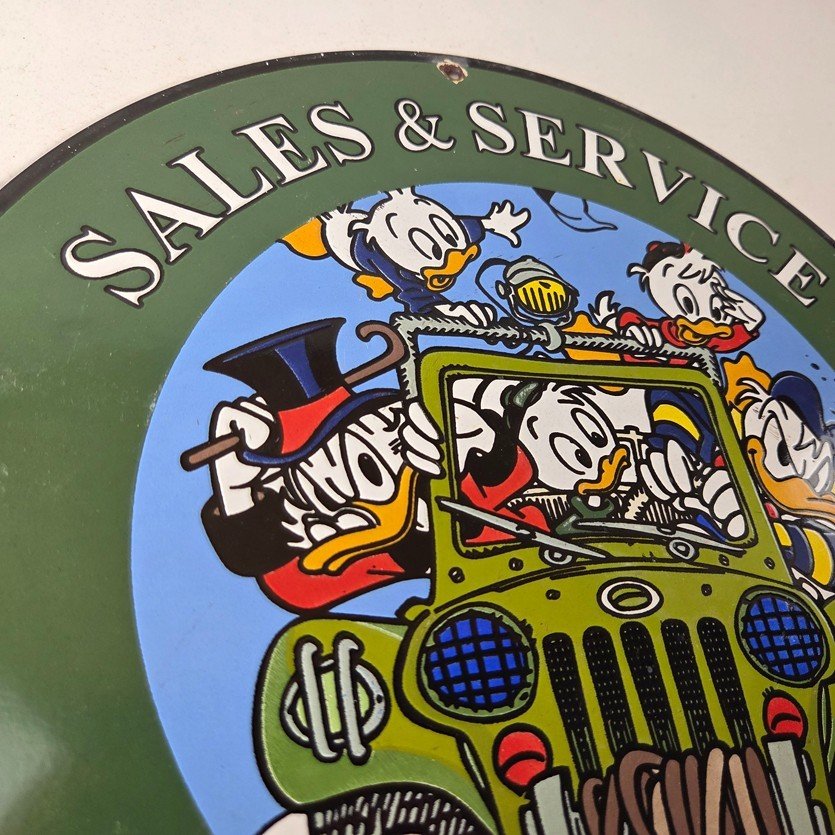 Vintage Jeep Porcelain Sign - Garage Shop Gas Service Station Pump Plate Sign - Image 5