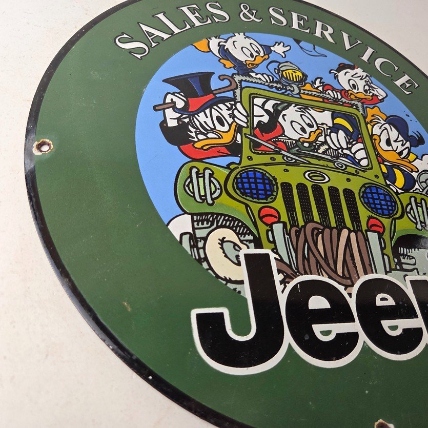 Vintage Jeep Porcelain Sign - Garage Shop Gas Service Station Pump Plate Sign - Image 6