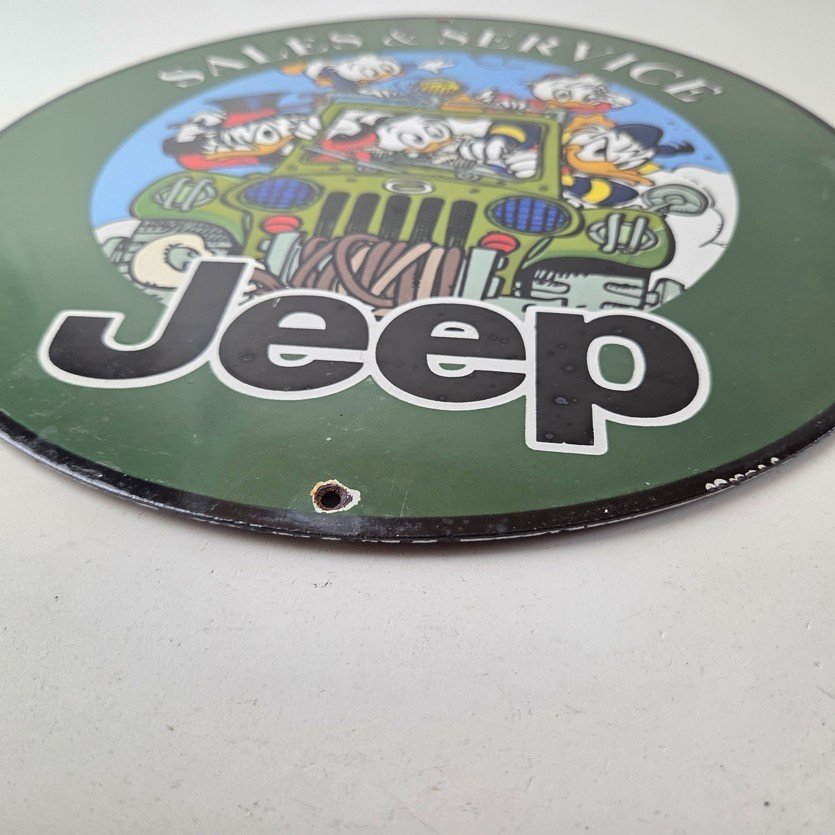 Vintage Jeep Porcelain Sign - Garage Shop Gas Service Station Pump Plate Sign - Image 10