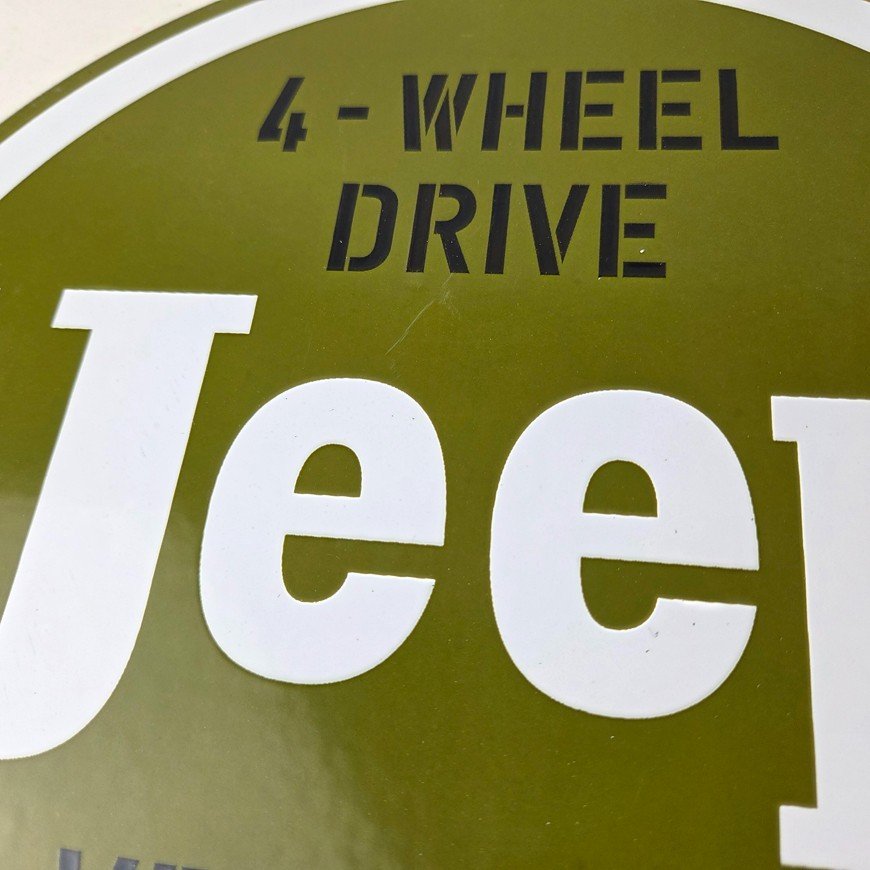 Vintage Jeep Vehicles Sign - USA Army Gas Pump Porcelain Sign - Image 3