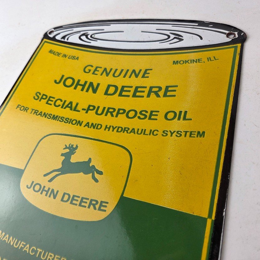 Vintage John Deere Oil Can Porcelain Sign - Special Purpose Tractor Sign - Image 12