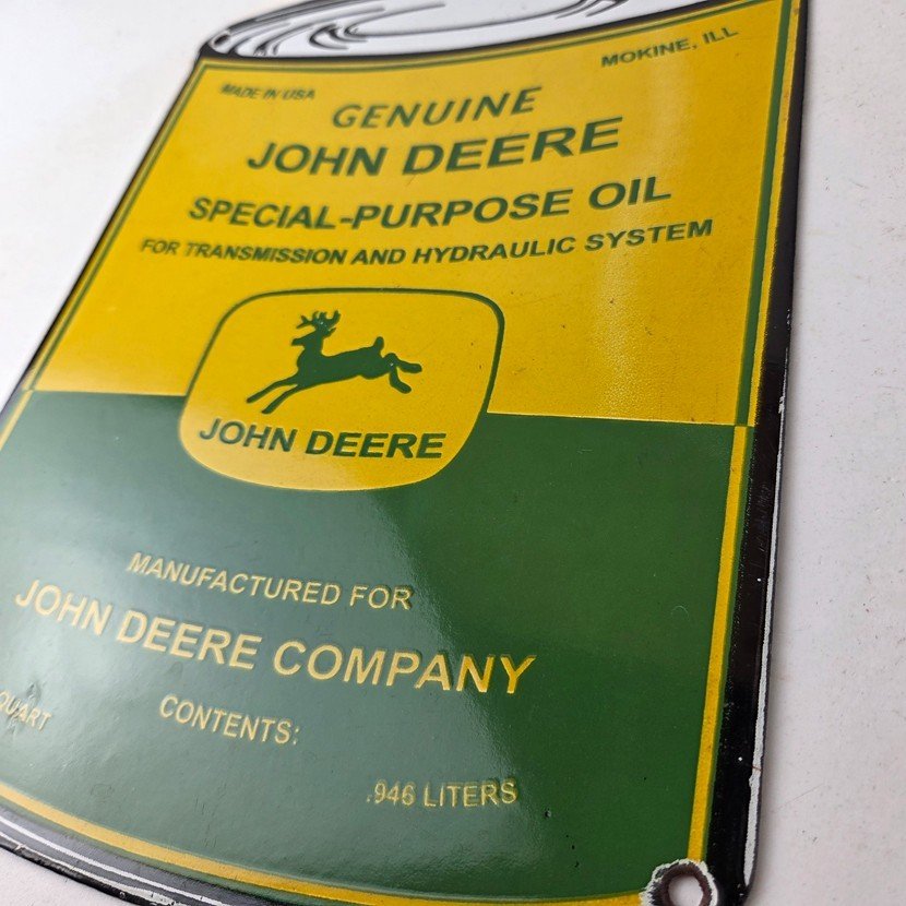 Vintage John Deere Oil Can Porcelain Sign - Special Purpose Tractor Sign - Image 13