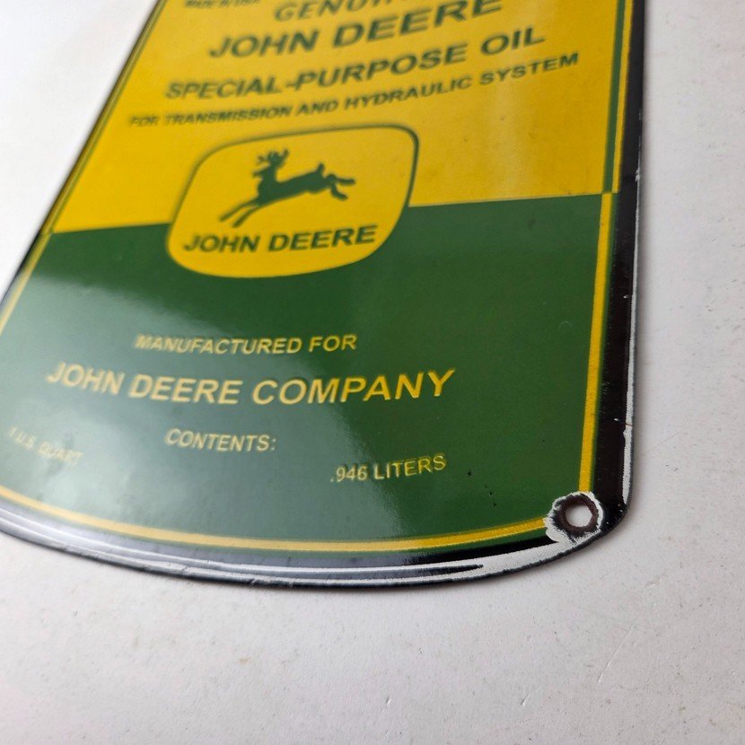 Vintage John Deere Oil Can Porcelain Sign - Special Purpose Tractor Sign - Image 14