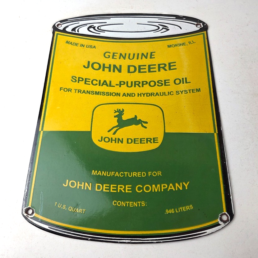 Vintage John Deere Oil Can Porcelain Sign - Special Purpose Tractor Sign - Image 15