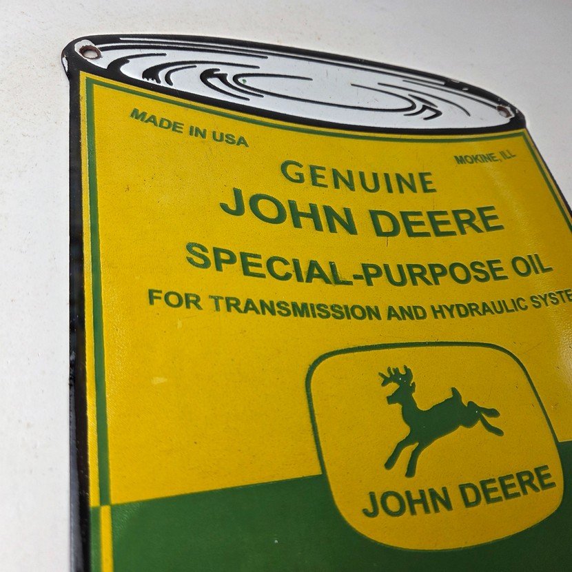 Vintage John Deere Oil Can Porcelain Sign - Special Purpose Tractor Sign - Image 5