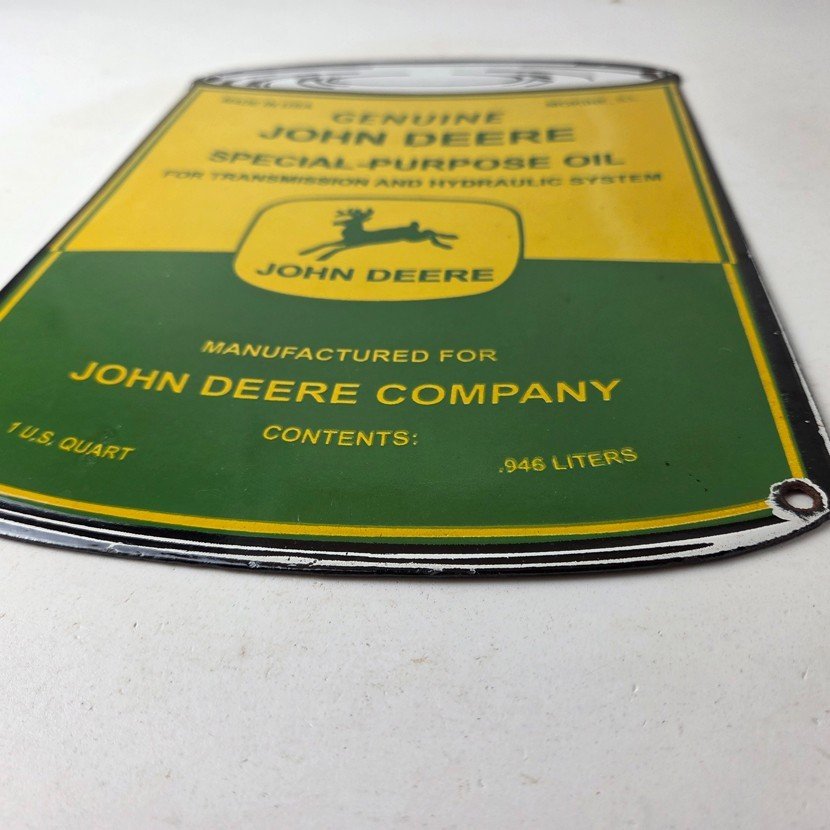 Vintage John Deere Oil Can Porcelain Sign - Special Purpose Tractor Sign - Image 10
