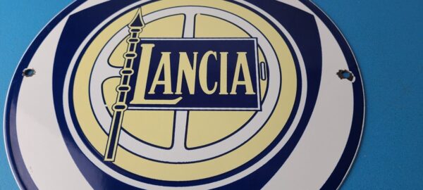 Vintage Lancia Sign Gas Pump Service Porcelain Sign Italian Auto Cars Sign 305726758976 3