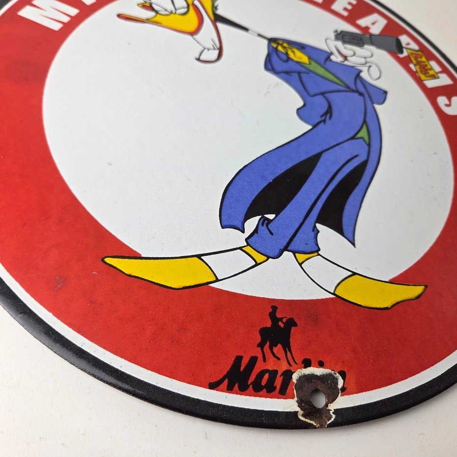 Vintage Marlin Firearms Sign - Joker Batman Comics Gas Pump Porcelain Sign - Image 11
