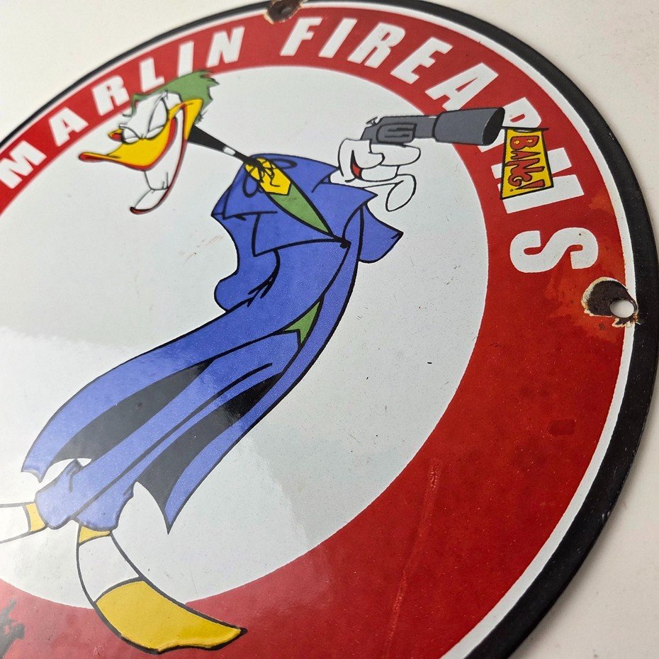 Vintage Marlin Firearms Sign - Joker Batman Comics Gas Pump Porcelain Sign - Image 13
