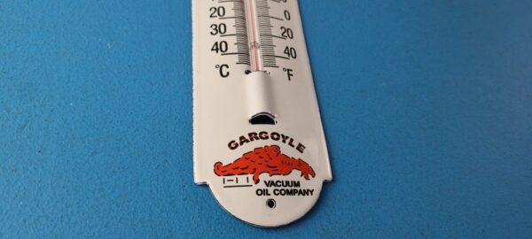 Vintage Mobil Gas Sign Service Station Pump Ad Sign on Porcelain Thermometer 305650465966 6