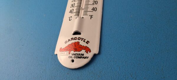 Vintage Mobil Gas Sign Service Station Pump Ad Sign on Porcelain Thermometer 305650465966 9