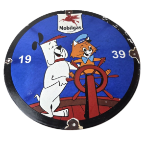 Vintage Mobil Gasoline Sign -Mobilgas Marine Oil Gas Pump Plate Porcelain Sign