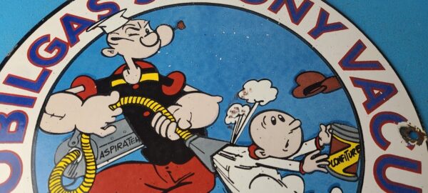 Vintage Mobil Gasoline Sign Popeye Comic Mobilgas Socony GasPorcelain Sign 305752169976 2