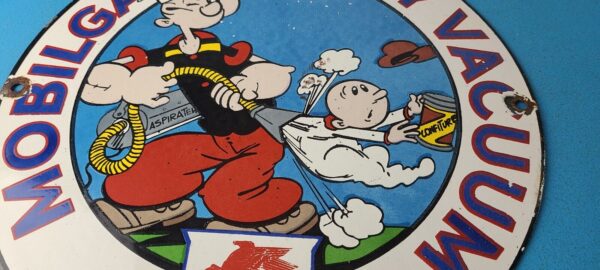 Vintage Mobil Gasoline Sign Popeye Comic Mobilgas Socony GasPorcelain Sign 305752169976 3