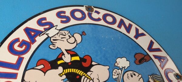 Vintage Mobil Gasoline Sign Popeye Comic Mobilgas Socony GasPorcelain Sign 305752169976 4