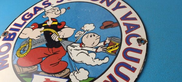 Vintage Mobil Gasoline Sign Popeye Comic Mobilgas Socony GasPorcelain Sign 305752169976 8