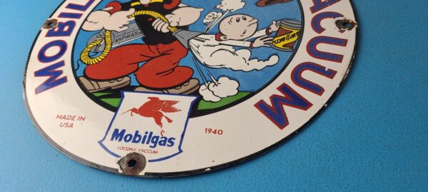 Vintage Mobil Gasoline Sign Popeye Comic Mobilgas Socony GasPorcelain Sign 305752169976 9