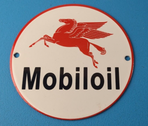 Vintage Mobiloil Porcelain Sign Mobil gas Peggy Porcelain Gas Pump Plate Sign 305877469296