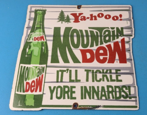 Vintage Mountain Dew Porcelain Hillbilly Gas Pump Soda Bottles Soda Sign 305895563136