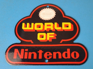 Vintage Nintendo Video Game Sign Mario Gaming System Porcelain Gas Pump Sign 305890770946