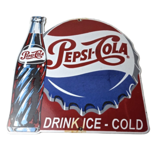Vintage Pepsi Porcelain Sign - Ice Cold Beverage Drink Cola Gas Service Sign