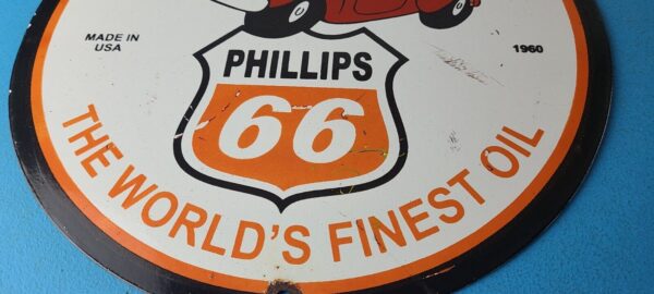 Vintage Phillips 66 Gasoline Sign Porcelain Gas Pump Service Station Sign 305716538306 11