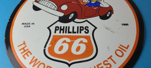 Vintage Phillips 66 Gasoline Sign Porcelain Gas Pump Service Station Sign 305716538306 3