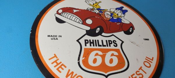 Vintage Phillips 66 Gasoline Sign Porcelain Gas Pump Service Station Sign 305716538306 5