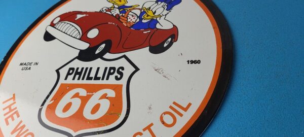 Vintage Phillips 66 Gasoline Sign Porcelain Gas Pump Service Station Sign 305716538306 8