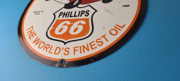 Vintage Phillips 66 Gasoline Sign Porcelain Gas Pump Service Station Sign 305716538306 9