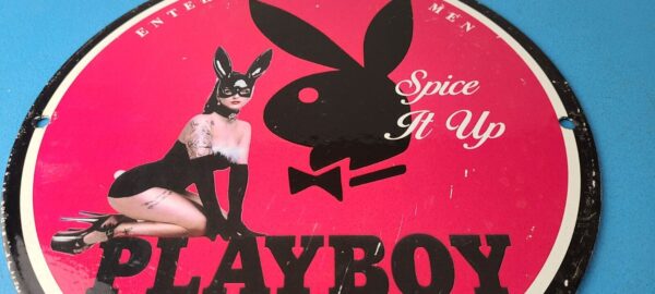 Vintage Playboy Sign Bunny Poker Dealer Gas Porcelain Sign 305718483076 11