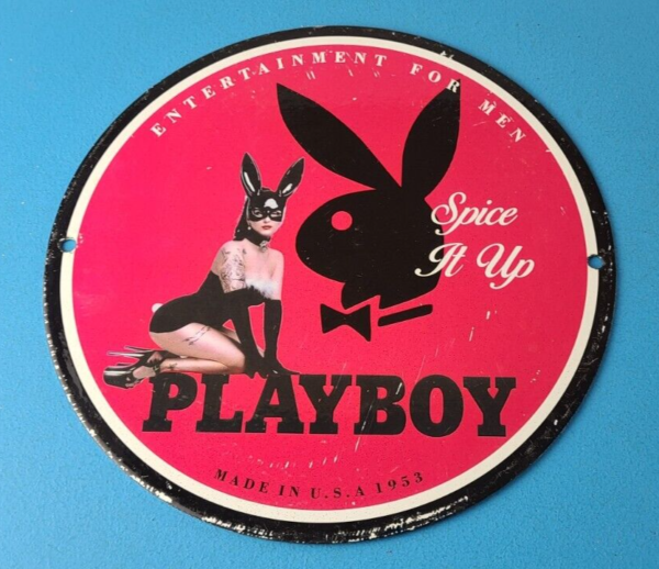 Vintage Playboy Sign Bunny Poker Dealer Gas Porcelain Sign 305718483076