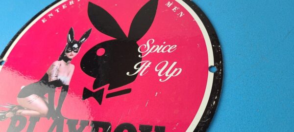 Vintage Playboy Sign Bunny Poker Dealer Gas Porcelain Sign 305718483076 8