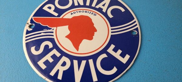 Vintage Pontiac Automobiles Sign Automobilia Porcelain Gas Pump Sign 305755504956 11